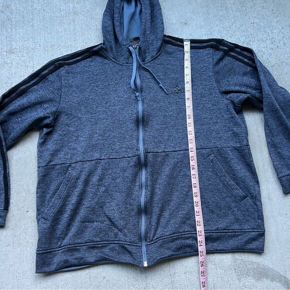 Adidas three stripe fleece lined hoodie men’s XL - Picture 5 of 5